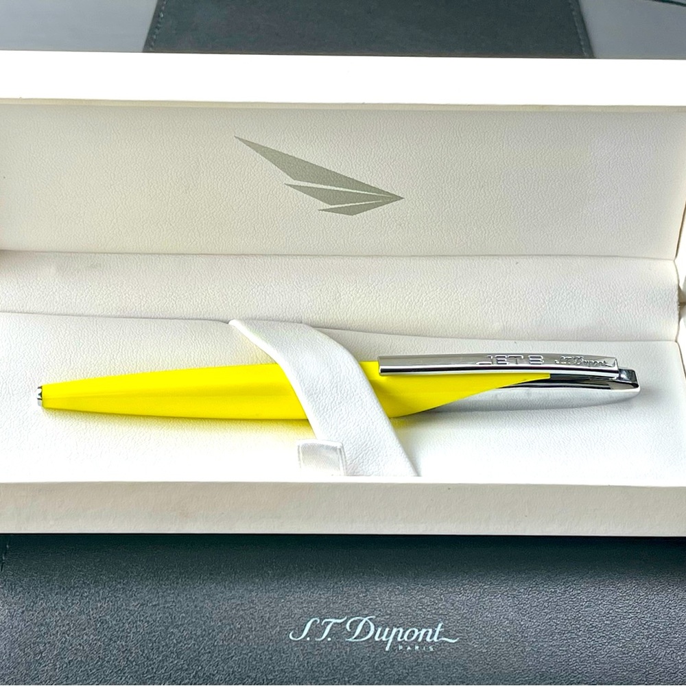St dupont jet 8 ballpoint pen nwt sunnyside yellow great gift